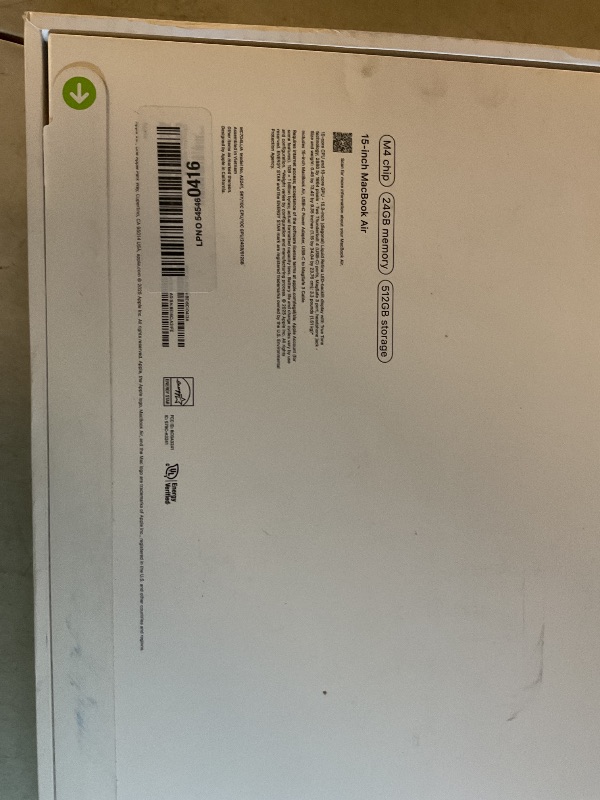 Photo 1 of SEE NOTES AND PICTURES …….Apple 2025 MacBook Air 15-inch Laptop with M4 chip: Built for Apple Intelligence, 15.3-inch Liquid Retina Display, 24GB Unified Memory, 512GB SSD Storage, 12MP Center Stage Camera, Touch ID; Sky Blue