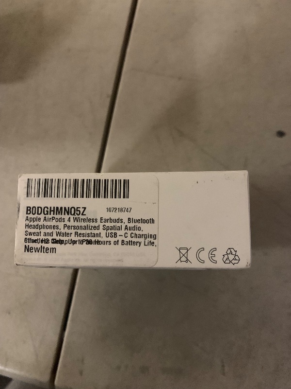 Photo 1 of Apple AirPods 4 Wireless Earbuds, Bluetooth Headphones, Personalized Spatial Audio, Sweat and Water Resistant, USB-C Charging Case, H2 Chip, Up to 30 Hours of Battery Life, Effortless Setup for iPhone