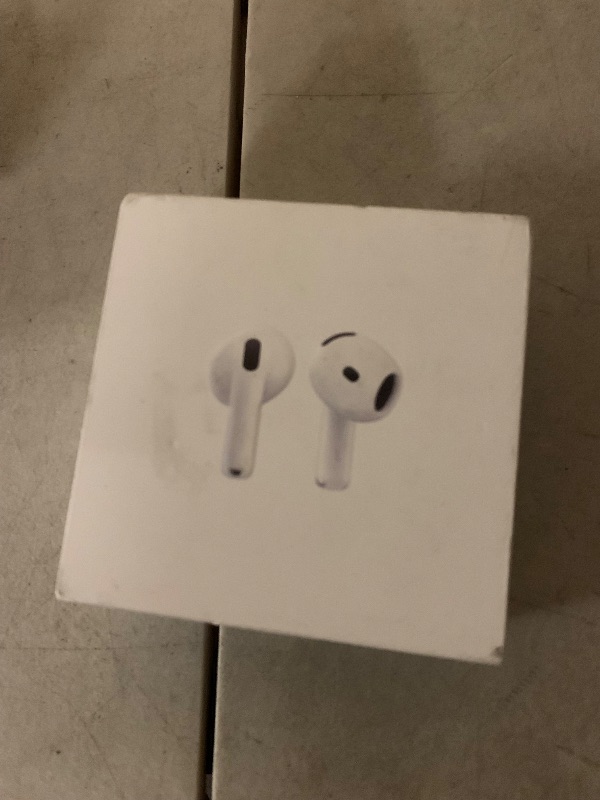 Photo 1 of Apple AirPods 4 Wireless Earbuds, Bluetooth Headphones, Personalized Spatial Audio, Sweat and Water Resistant, USB-C Charging Case, H2 Chip, Up to 30 Hours of Battery Life, Effortless Setup for iPhone