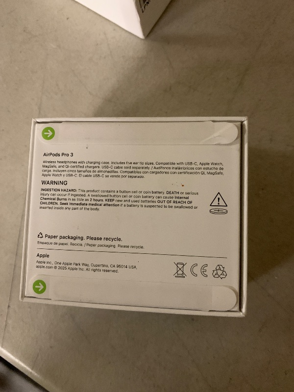 Photo 1 of Apple AirPods Pro 3 Wireless Earbuds, Active Noise Cancellation, Live Translation, Heart Rate Sensing, Hearing Aid Feature, Bluetooth Headphones, Spatial Audio, High-Fidelity Sound, USB-C Charging