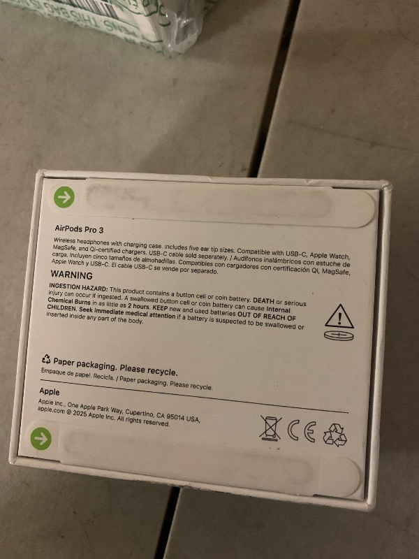 Photo 1 of Apple AirPods Pro 3 Wireless Earbuds, Active Noise Cancellation, Live Translation, Heart Rate Sensing, Hearing Aid Feature, Bluetooth Headphones, Spatial Audio, High-Fidelity Sound, USB-C Charging