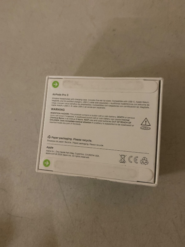 Photo 1 of Apple AirPods Pro 3 Wireless Earbuds, Active Noise Cancellation, Live Translation, Heart Rate Sensing, Hearing Aid Feature, Bluetooth Headphones, Spatial Audio, High-Fidelity Sound, USB-C Charging