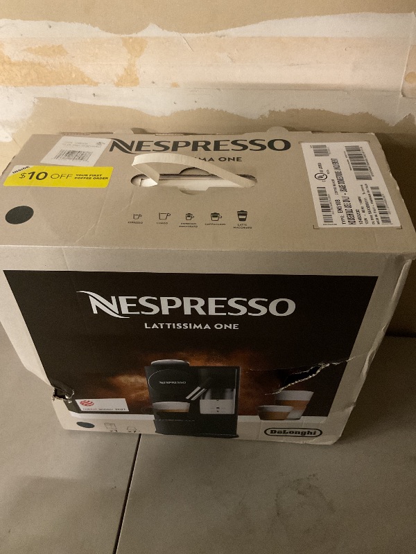 Photo 1 of Nespresso Lattissima One Original Espresso Machine with Milk Frother by De'Longhi, Shadow Black