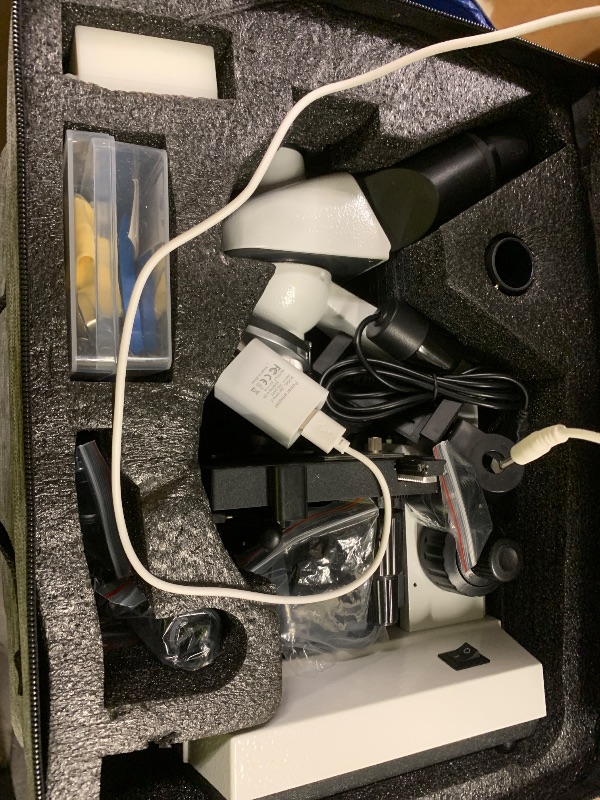 Photo 1 of Woehrsh Trinocular Microscope 40X-5000X Magnification Laboratory Grade with Dual Mechanical Stage and HD USB Camera Microscopes for Adults?Adult Trinocular Microscope with Electronic Eyepiece?