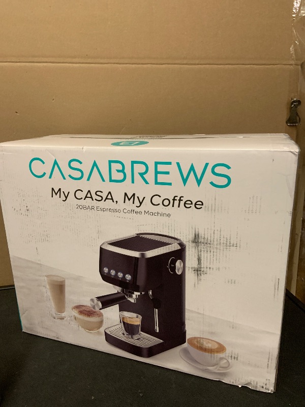 Photo 1 of CASABREWS 3700 Essential Espresso Machine 20 Bar, Professional Espresso Coffee Machine with Steam Milk Frother, Coffee Maker Cappuccino Latte Machine with 43.9oz Removable Water Tank, Black