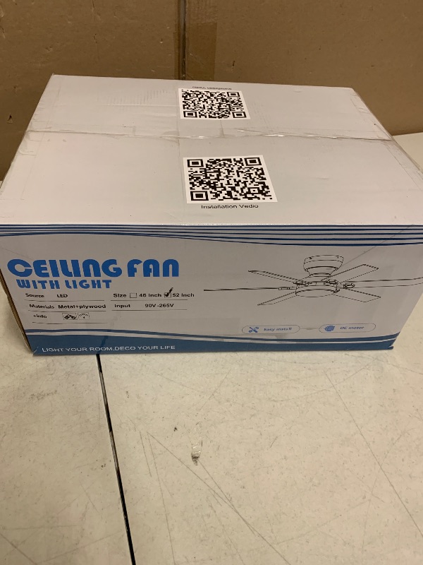 Photo 1 of Goniyado 52" Black Low Profile Ceiling Fans with Lights and Remote, Modern Flush Mount Ceiling Fans with Quiet DC Motor, 6 Speeds Reversible