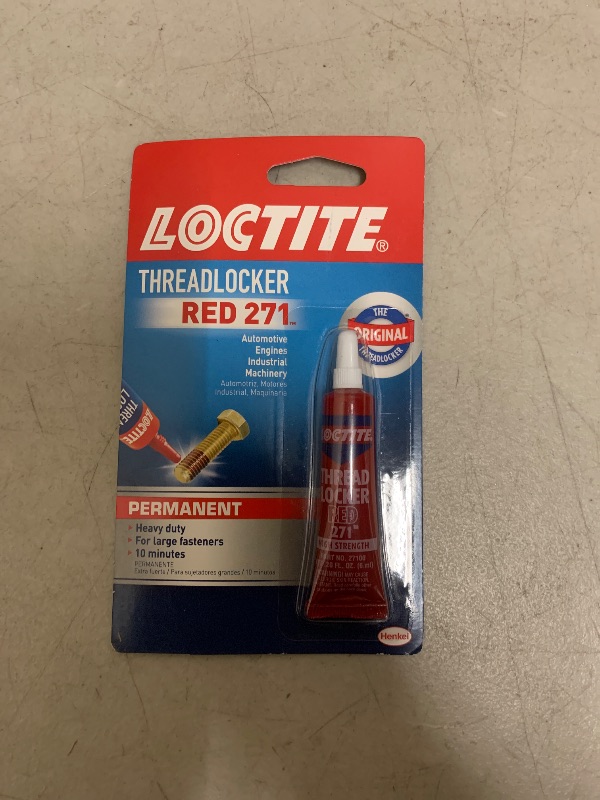 Photo 1 of Loctite Threadlocker Red 271 Red, 0.2 fl oz, 12, Tube