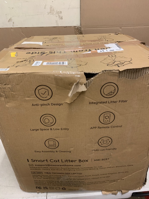 Photo 1 of MeoWant Self-Cleaning Cat Litter Box, Integrated Safety Protection Automatic Cat Litter Box for Multi Cats, Extra Large/Odor Removal/APP Control Smart Cat Litter Box with Mat & Liner