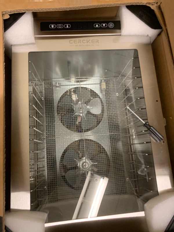 Photo 1 of Cercker Commercial Food-Dehydrator Machine 14 Trays, 1200W Fruit Dehydrator,11.98ft² Meat Dryer for Jerky,190ºF Temperature Control,24H Large Food Dryer for Beef