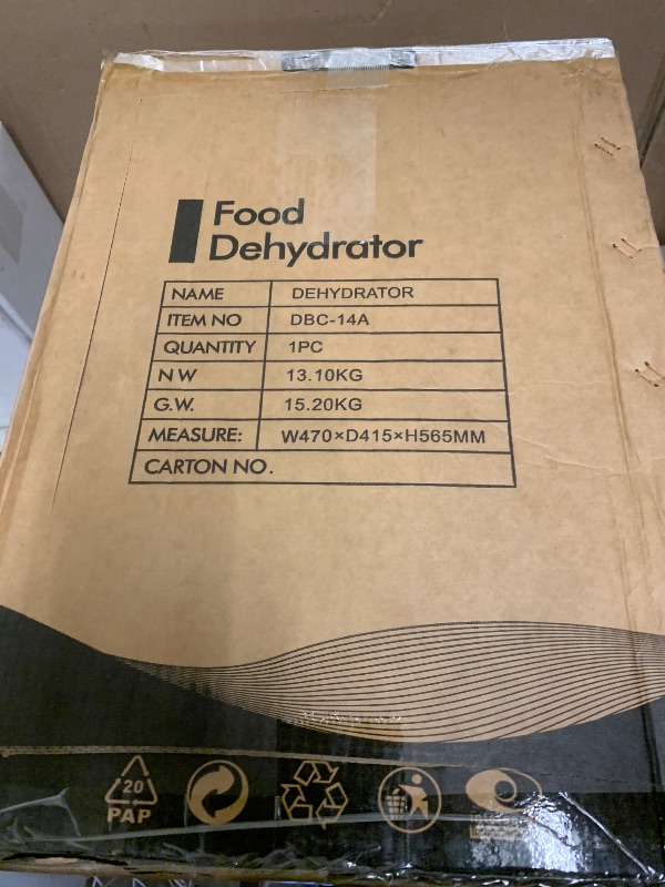 Photo 1 of Cercker Commercial Food-Dehydrator Machine 14 Trays, 1200W Fruit Dehydrator,11.98ft² Meat Dryer for Jerky,190ºF Temperature Control,24H Large Food Dryer for Beef