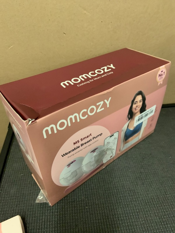 Photo 1 of Momcozy M5 Smart APP Controlled Wearable Breast Pump, Hands-Free Wireless Electric Pump, 3 Modes 9 Suction Levels, BPA-Free, Portable Lightweight, 24mm Flange, 2-Pack Cozy Red