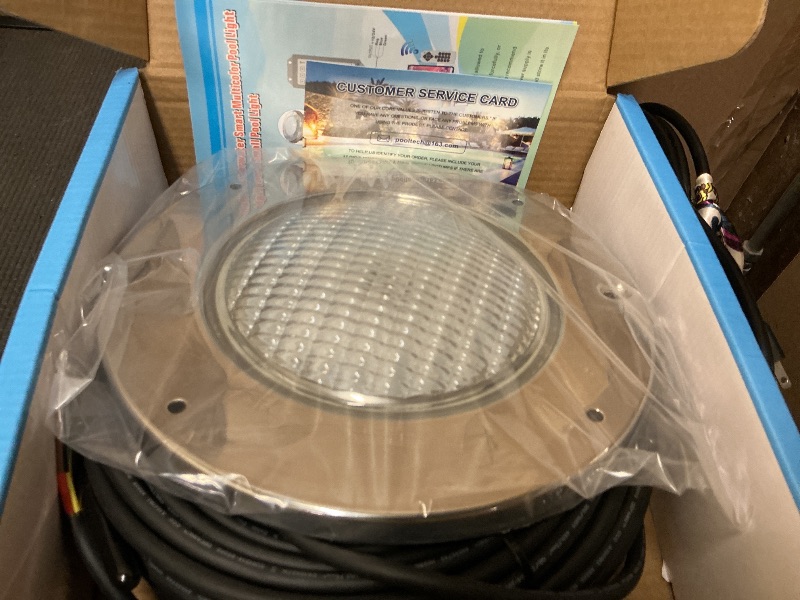 Photo 1 of Tandanic 10 Inch LED Pool Light for Inground Pool, 60W Color Changing Pool Lighting with APP & Remote Control, Low Voltage 12V Submersible Light for Wet Niche, 100ft Long Cord, IP68 Waterproof