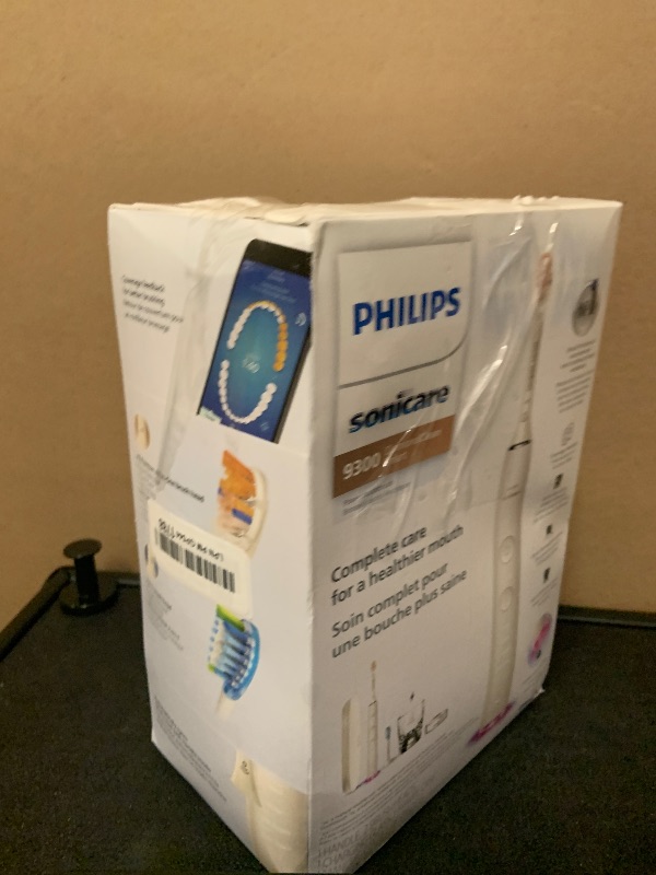 Photo 1 of Philips Sonicare DiamondClean Smart 9300 Electric Toothbrush - Sonic Toothbrush with App, Pressure Sensor, 12 Brushing Settings, Replacement Reminder, Travel Case, White, Model HX9903/05