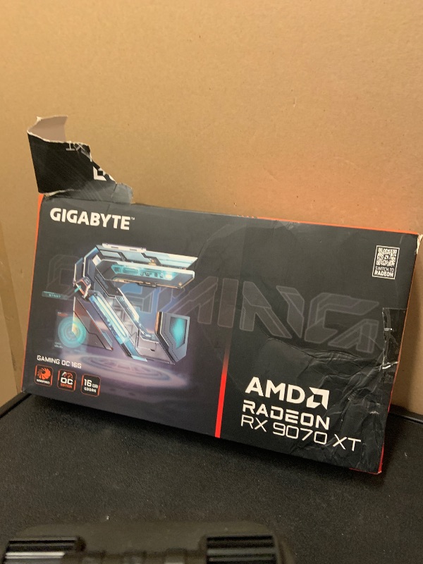 Photo 1 of Gigabyte Radeon RX 9070 XT Gaming OC 16G Graphics Card - 16 GB GDDR6, 256 Bit, PCI-E 5.0, 3060 MHz Core Frequency, 2 x DisplayPort, 2 x HDMI, GV-R9070XTGAMING OC-16GD