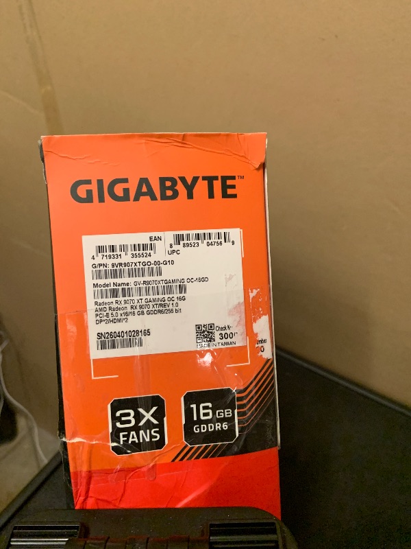 Photo 1 of Gigabyte Radeon RX 9070 XT Gaming OC 16G Graphics Card - 16 GB GDDR6, 256 Bit, PCI-E 5.0, 3060 MHz Core Frequency, 2 x DisplayPort, 2 x HDMI, GV-R9070XTGAMING OC-16GD