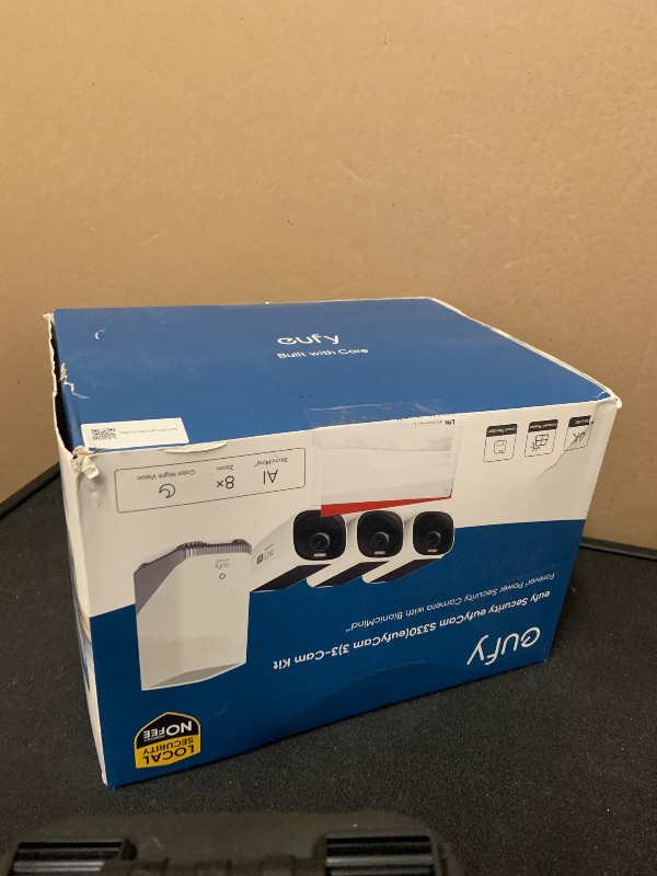 Photo 1 of eufy Security eufyCam 3-Cam Kit,Security Camera Outdoor Wireless,4K Camera with Integrated Solar Panel,Forever Power,Face Recognition AI,Expandable Local Storage up to 16TB,2.4 GHz Wi-Fi(Renewed)
