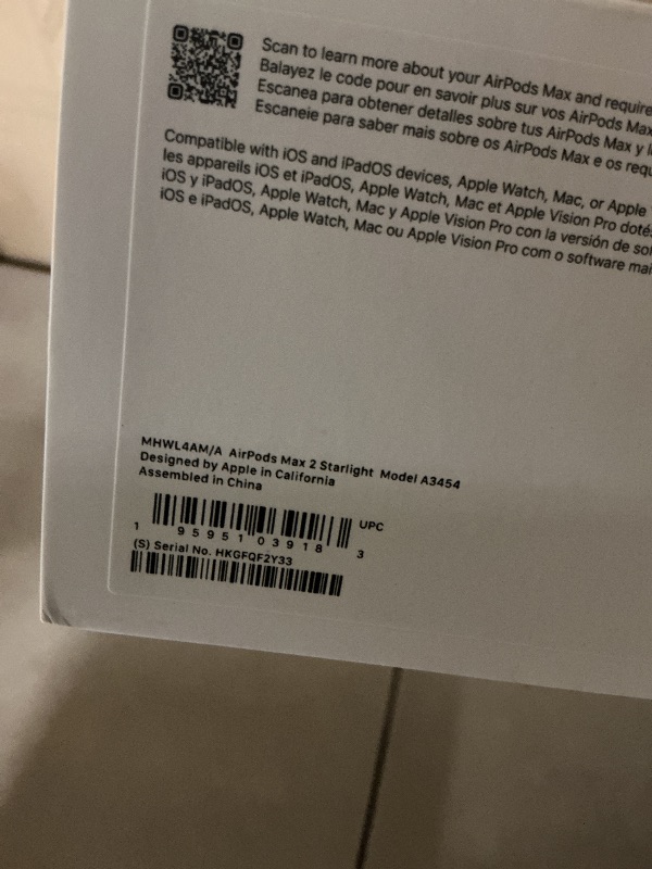 Photo 1 of Apple AirPods Max 2 Wireless Over-Ear Headphones, Active Noise Cancellation, Adaptive Audio, Personalized Spatial Audio, Live Translation, Bluetooth Headphones for iPhone – Starlight