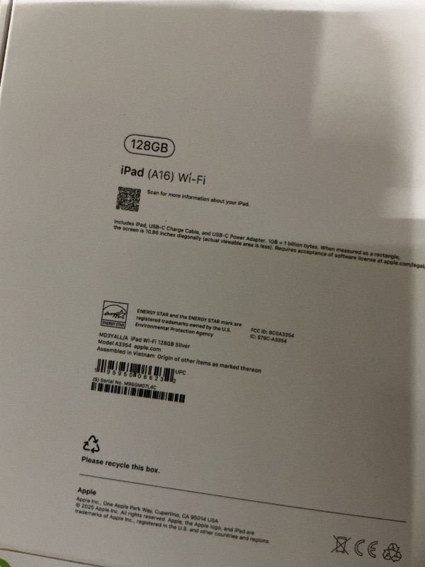 Photo 1 of Apple iPad 11-inch: A16 chip, 11-inch Model, Liquid Retina Display, 128GB, Wi-Fi 6, 12MP Front/12MP Back Camera, Touch ID, All-Day Battery Life — Silver
