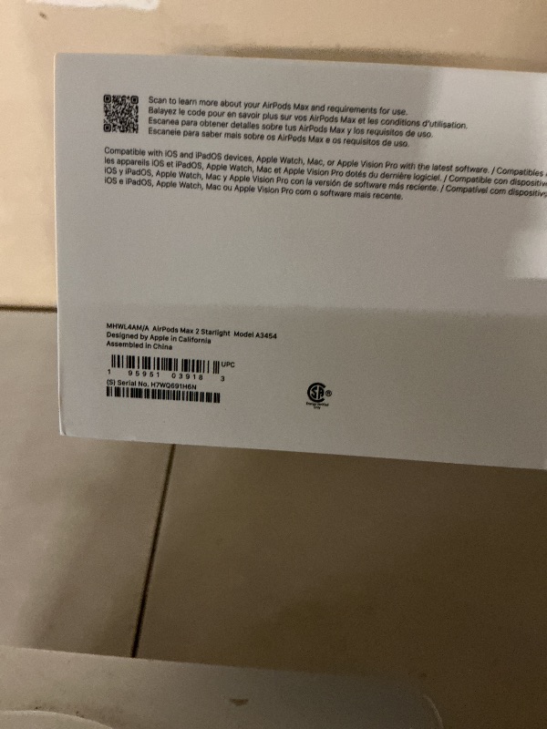 Photo 1 of Apple AirPods Max 2 Wireless Over-Ear Headphones, Active Noise Cancellation, Adaptive Audio, Personalized Spatial Audio, Live Translation, Bluetooth Headphones for iPhone – Starlight
