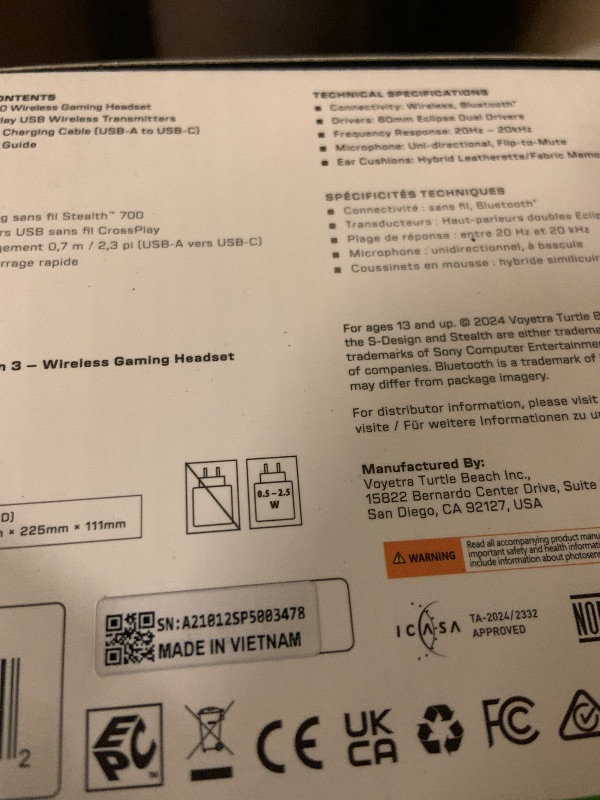 Photo 1 of **READ CLERK COMMENTS**
Turtle Beach Stealth 700 Gen 3 Wireless Multiplatform Amplified Gaming Headset for Xbox Series X|S, Xbox One, PC, PS5, Mobile – 60mm Drivers, AI Noise-Cancelling Mic, Bluetooth, 80-Hr Battery – Cobalt
