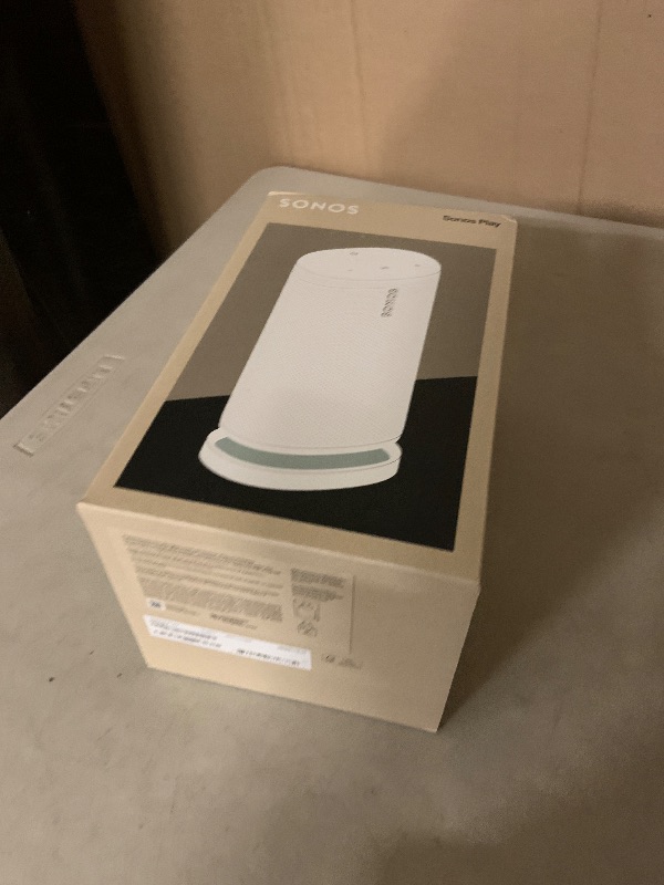 Photo 1 of Sonos Play - Portable Bluetooth Speaker with WiFi, Alexa, 24-Hour Battery Life, Charging Base - White