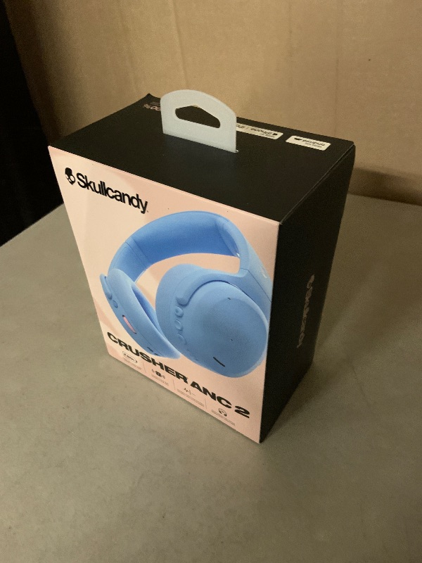 Photo 1 of Skullcandy Crusher ANC 2 Wireless Over-Ear Bluetooth Headphones with Multi-Sensory Bass, Active Noise Cancelling, Up to 60 Hours Battery, Microphone for iPhone Android - Preppy Blue