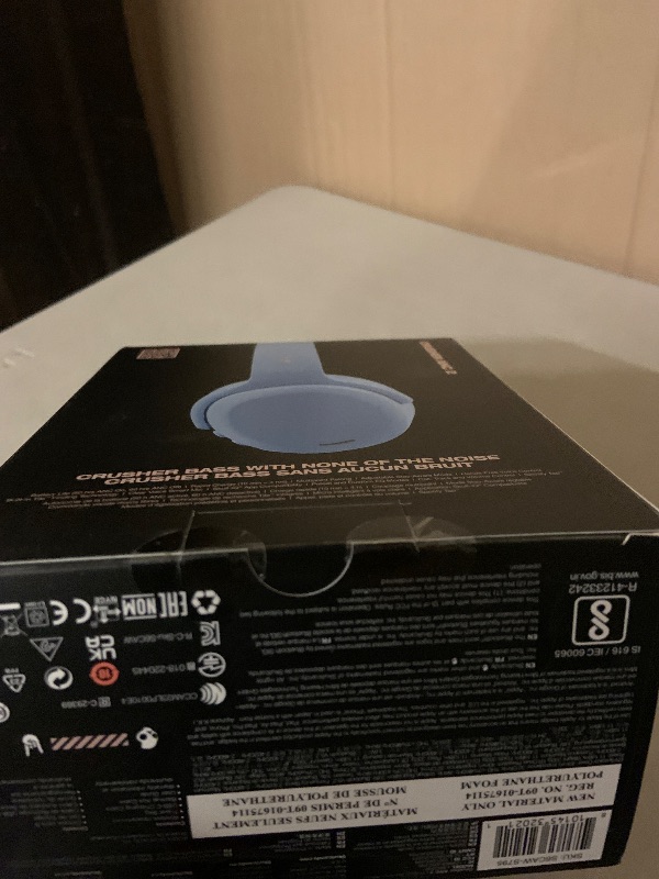 Photo 1 of Skullcandy Crusher ANC 2 Wireless Over-Ear Bluetooth Headphones with Multi-Sensory Bass, Active Noise Cancelling, Up to 60 Hours Battery, Microphone for iPhone Android - Preppy Blue
