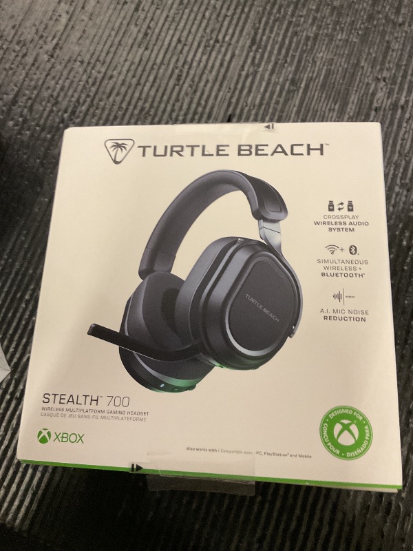 Photo 1 of Turtle Beach Stealth 700 Gen 3 Wireless Multiplatform Amplified Gaming Headset for Xbox Series X|S, Xbox One, PC, PS5, Mobile – 60mm Drivers, AI Noise-Cancelling Mic, Bluetooth, 80-Hr Battery – Black