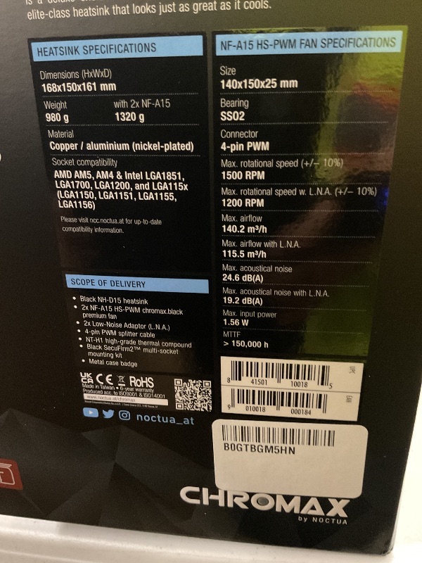 Photo 1 of Noctua Processor Cooler 15 Cm, W128290800