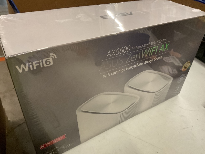 Photo 1 of ASUS ZenWiFi AX6600 Tri-Band Mesh WiFi 6 System (XT8 2PK) - Whole Home Coverage up to 5500 sq.ft & 6+ Rooms, AiMesh, Included Lifetime Internet Security, Easy Setup, 3 SSID, Parental Control, White