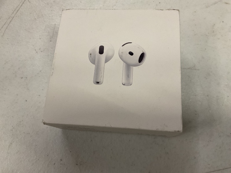 Photo 1 of Apple AirPods 4 Wireless Earbuds, Bluetooth Headphones, Personalized Spatial Audio, Sweat and Water Resistant, USB-C Charging Case, H2 Chip, Up to 30 Hours of Battery Life, Effortless Setup for iPhone
