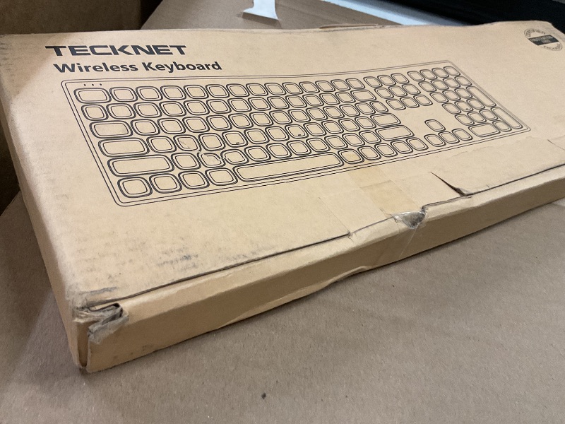 Photo 1 of TECKNET Bluetooth Wireless Rechargeable Keyboard, Multi Device Free Switching (BT5.0+2.4G+Wired), Quiet Typing, Ultra-Slim Full Size with Numpad for Mac/Windows/Android/Desktop/PC, Stable Connection