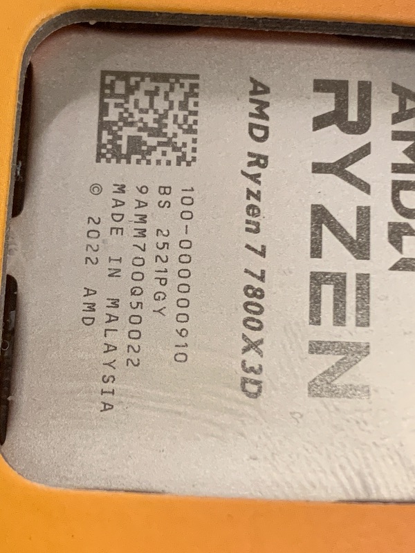 Photo 1 of AMD Ryzen 7 7800X3D 8-Core, 16-Thread Desktop Processor