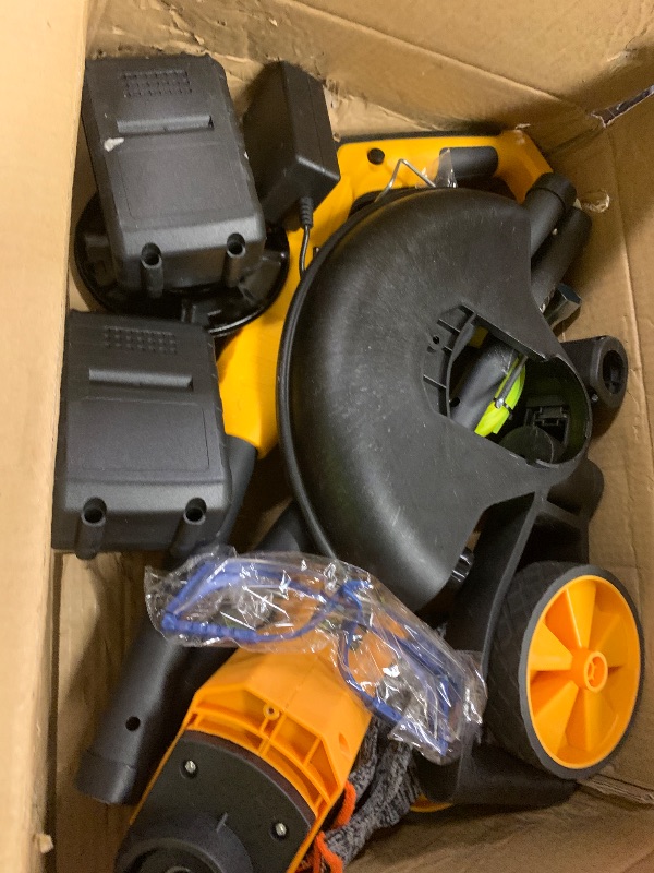 Photo 1 of 12" Electric Weed Wacker Battery Powered 6000mAh, 800W Brushless Weed Eater with Wheels, 4-in-1 Brush Cutter/String Trimmer/Grass Trimmer/Edger Tool,Stringless Weed Trimmer Metal Blade,2 Battery