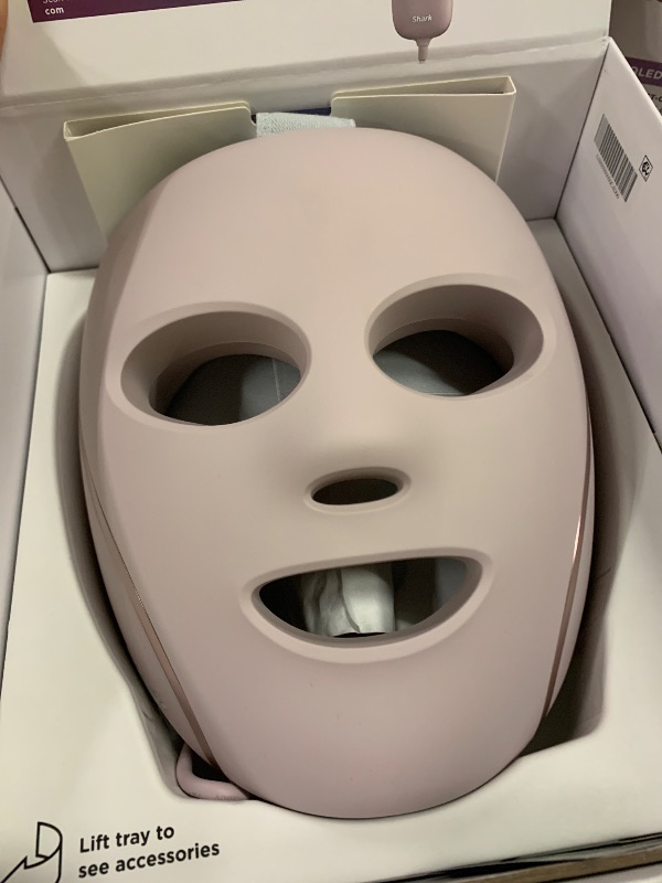 Photo 1 of Shark CryoGlow LED Face Mask with Under-Eye Cooling, Anti-Ageing & Blemish Repair, Red & Blue LED, Infrared Light Therapy, USB-C, Remote Control, Storage Bag, Adjustable Straps, Rose Glow, FW312PK