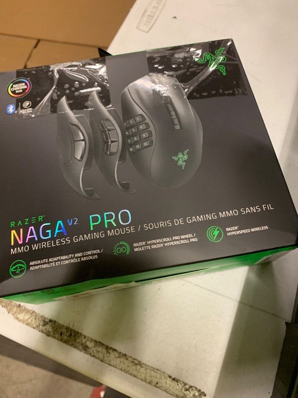 Photo 1 of Razer Naga V2 Pro Wireless MMO Gaming Mouse: 19+1 Programmable Buttons w/Swappable Side Plates - HyperScroll Pro Wheel - Focus 30K Optical Sensor - Mouse Switches Gen-3-300 Hr Battery