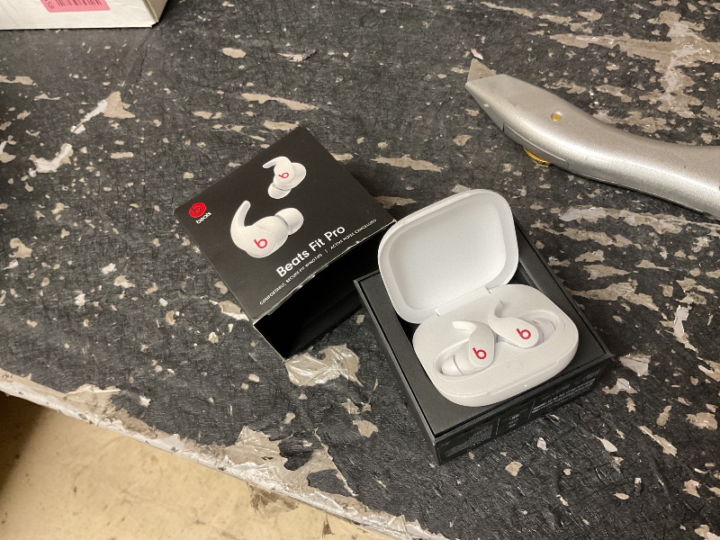 Photo 6 of FACTORY SEALED—  Beats Fit Pro (1st Gen) - True Wireless Noise Cancelling Earbuds - Active Noise Cancelling - Sweat Resistant Earphones, Compatible with Apple & Android, Class 1 Bluetooth® - Beats White