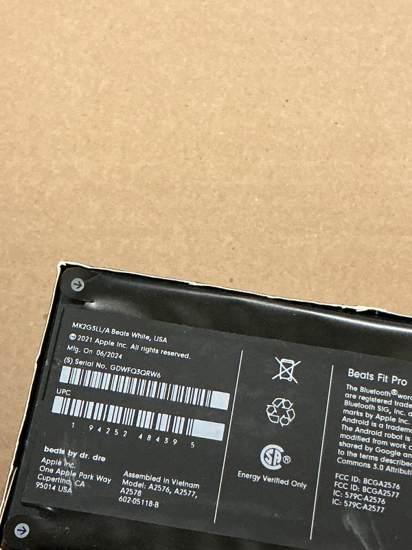 Photo 1 of FACTORY SEALED—  Beats Fit Pro (1st Gen) - True Wireless Noise Cancelling Earbuds - Active Noise Cancelling - Sweat Resistant Earphones, Compatible with Apple & Android, Class 1 Bluetooth® - Beats White