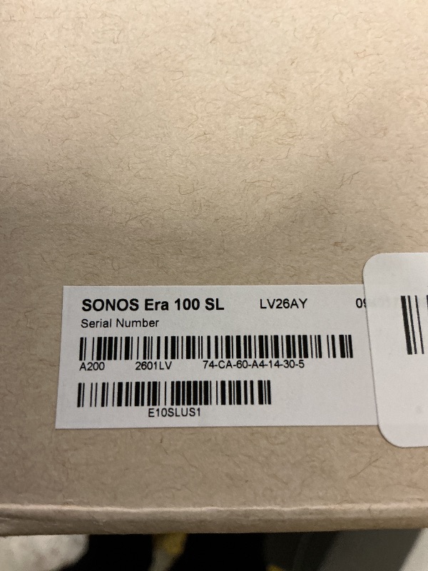 Photo 1 of Sonos Era 100 SL - Compact, Microphone-Free Speaker with WiFi, Bluetooth - White