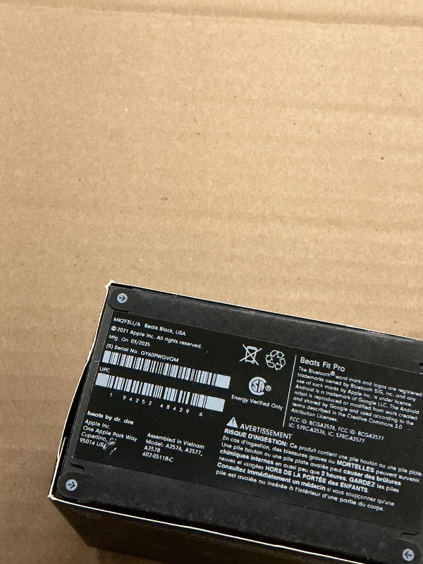 Photo 1 of FACTORY SEALED—- Beats Fit Pro (1st Gen) - True Wireless Noise Cancelling Earbuds - Active Noise Cancelling - Sweat Resistant Earphones, Compatible with Apple & Android, Class 1 Bluetooth®- Beats Black