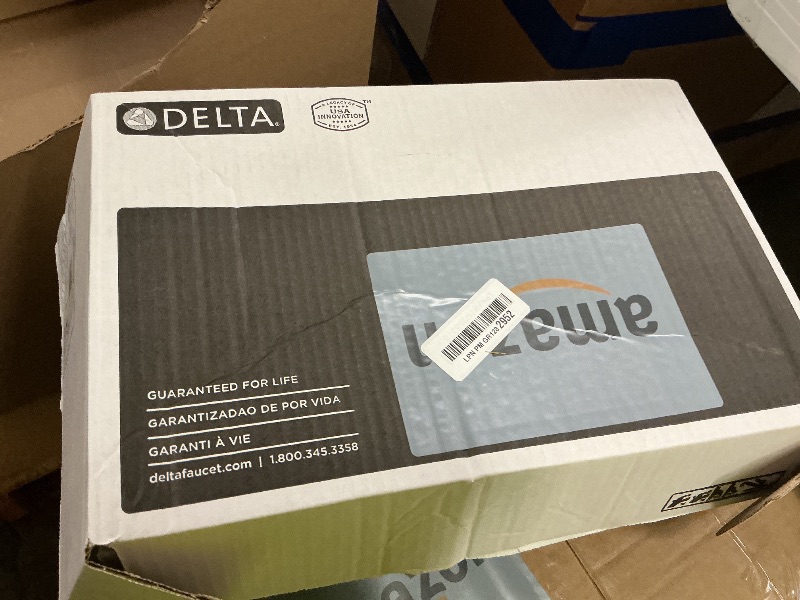 Photo 1 of Delta Modern 14 Series Round Rain Shower Faucet Set, Brushed Gold Shower Head and Handle Set, Valve Trim Kit, Champagne Bronze T14269-CZ-PP (Valve Not Included)