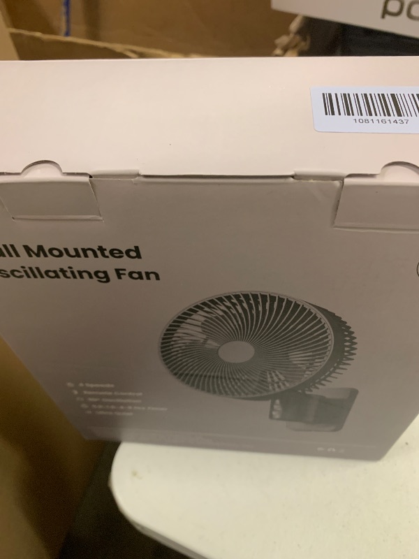 Photo 1 of LEMOISTAR 8 Inch Small Wall Mounted RV Fan with Remote Control, 90° Oscillating, 4 Speeds, 4 Timer, Adjustable Tilt, 70 Inch Cord, Quiet, for Corner Bedroom Home Office Garage-Black