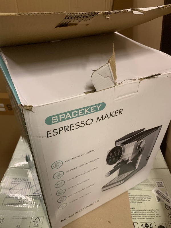 Photo 1 of Spacekey Espresso Machine with Grinder - 20 Bar All-in-One Coffee Maker with Milk Steam Wand/Frother, Cold Brew, 30 Grind Settings, 60oz Removable Tank - Home Barista Kit for Lattes, Cappuccinos