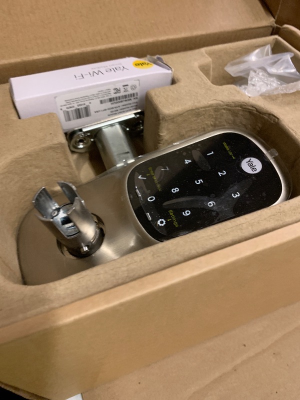 Photo 1 of Yale Assure Lever Entry Door Lock with Wi-Fi Connected Touchscreen, Satin Nickel Smart Keypad Door Lock with Handle and Back-Up Key, YRL226-WF1-619