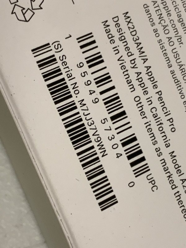 Photo 1 of Apple Pencil Pro: Latest Model - Device Compatibility Check Required - Pixel-Perfect Precision, Tilt and Pressure Sensitivity, Perfect for Note-Taking, Drawing, and Art. Charges and Pairs Magnetically