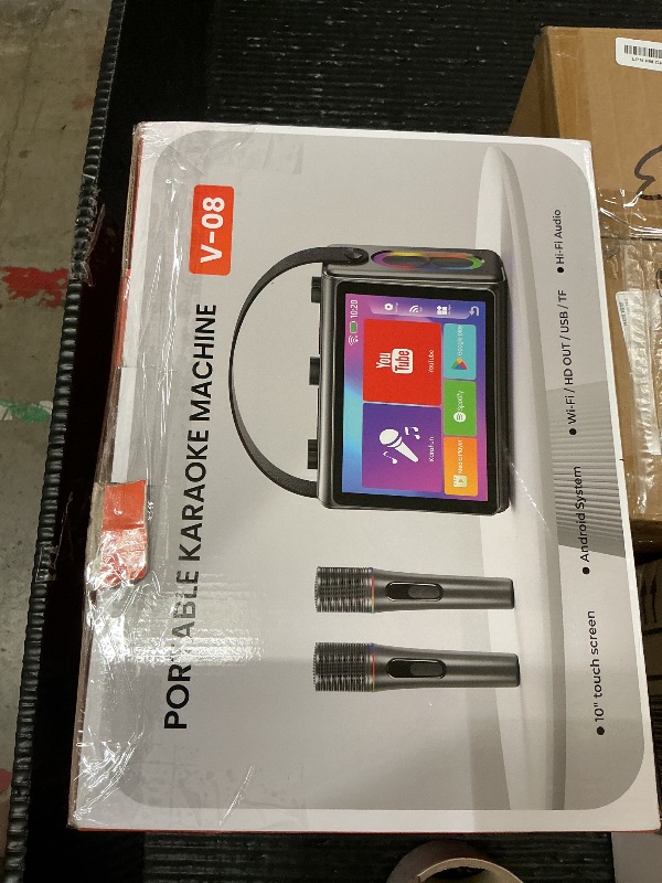 Photo 1 of Karaoke Machine for Adults, Built-in 10.1" HD Lyrics Screen, Supports WiFi Bluetooth HDMI USB and TF, Portable Karaoke Player with 2 Wireless Microphones for Home Party Family Gathering