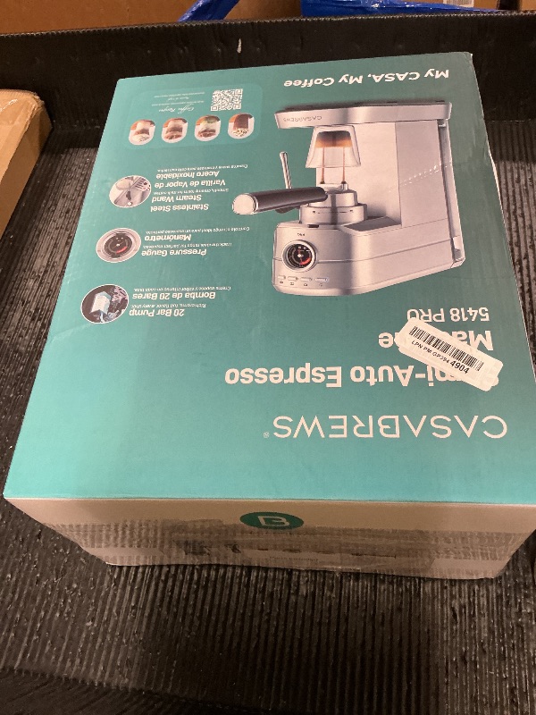 Photo 1 of CASABREWS 5418 PRO Espresso Machine 20 Bar, Upgraded Espresso Maker with Powerful Steam Milk Frother, Stainless Steel Coffee Machine with Fast Heating System for Cappuccino, Latte, Silver