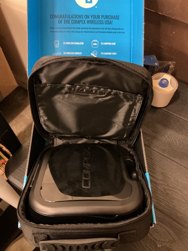 Photo 1 of Compex Wireless USA 2.0 Muscle Stimulator w/TENS Bundle Kit: Muscle Stimulation Machine, with Snap Electrodes,Programs, Wireless PODs etc, Black