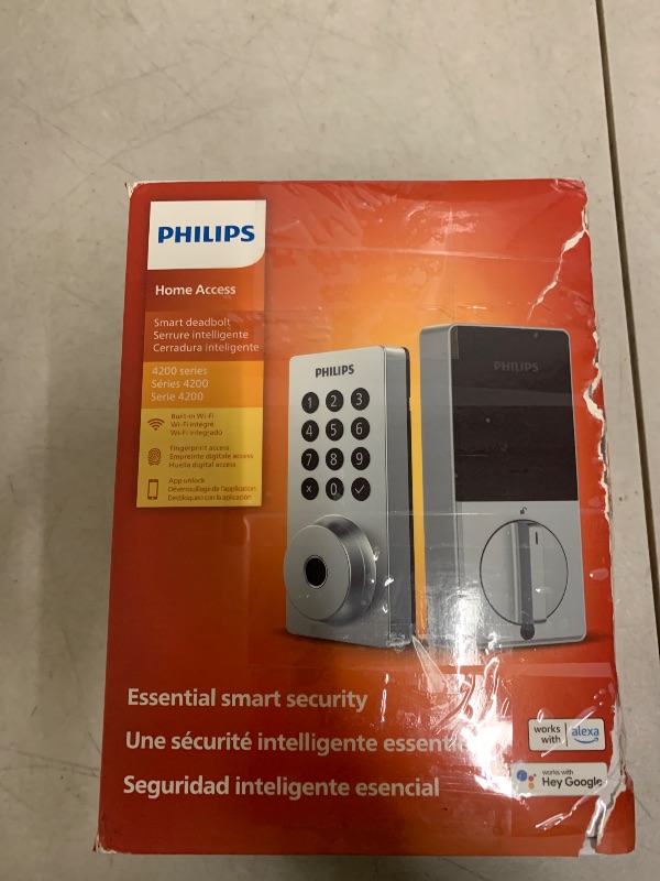 Photo 1 of Philips Wi-Fi Door Lock, WiFi Smart Lock Keyless Entry Deadbolt for Front Door, Remote Control, Built-in WiFi, APP Fingerprint Passcode Unlock, Auto Locking