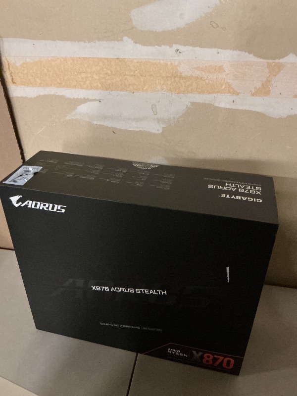Photo 1 of GIGABYTE X870 AORUS Stealth Reverse-Connect ATX Motherboard, Support AMD Socket AM5 Processors, DDR5, 16+2+2 Power Phase, 4X M.2, PCIe 5.0, USB4, WIFI7, 5GbE, PCIe EZ-Latch Plus, 5 Year Warranty